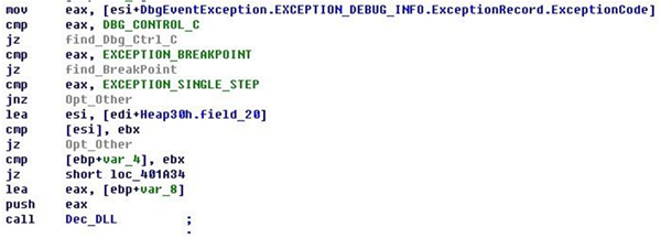Processing exception types.