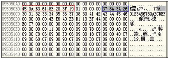 Figure 3: Encryption/decryption key.
